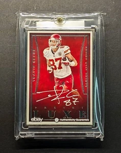 Travis Kelce Auto 2015 Panini Luxe Silver Metal Frame White Ink SP/49 - Bild 1 von 7