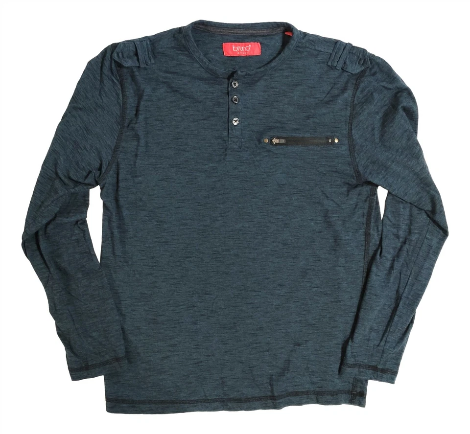 Suéter Para Hombres Pequeño Bruno Milano Manga Larga Camisa Azul Oscuro S Sudadera  Foto 1 de 3