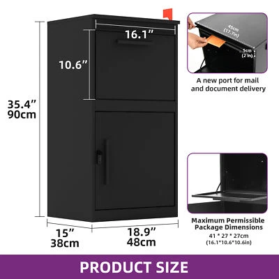 Caja de entrega segura de 18,9 x 15 x 35,4 pulgadas con cerradura codificada para oficina en casa escuela Foto 1 de 4