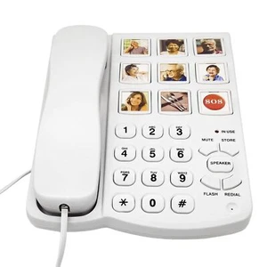 Corded Phones for Seniors Landline Telephone 9 One-Touch Memory Speed Dialing... - Picture 1 of 7