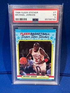 1988 NBA FLEER STICKER - MICHAEL JORDAN - PSA 5 - Bild 1 von 1