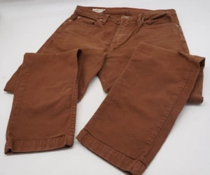 Pantalone Gigante Americano Uomo 32x30 Marrone Ruggine Slim Fit Girocollo Elasticizzato Tela USA - Foto 1 di 8