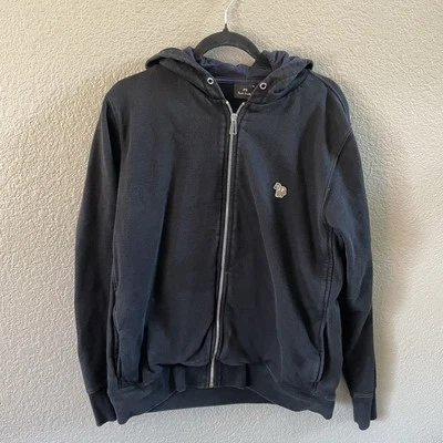 Paul Smith Sudadera con Capucha Para Hombres XL Negra Cebra Bordada Cremallera Completa Sudadera Chaqueta Foto 1 de 4