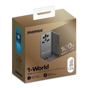 Momax 1 Universal Travel World 100w GaN PD AC International Adaptor US UK EU AU - Picture 1 of 17