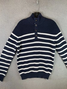 Collars and Co Sweater Mens Medium Blue Golf Pullover Knot Heavyweight Slim Fit - Picture 1 of 10