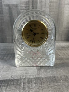 Waterford Kuppeluhr (klein), geschliffenes Bleikristall, 3 1/2", goldenes Zifferblatt, IRLAND - Bild 1 von 6