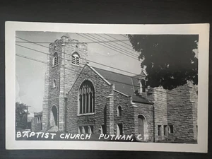 Vtg Postcard RPPC Putnam Baptist Church Putnam Connecticut CT Real Photo - Picture 1 of 2