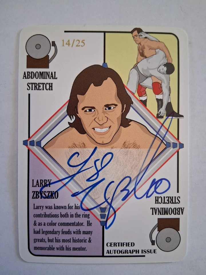 Tarjeta de lucha libre LARRY ZBYSZKO escasa #14/25 2022 CERTIFICADA AUTO FIRMADA WWF Foto 1 de 1