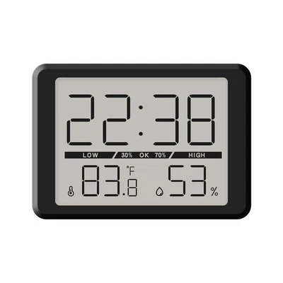 Digital Wall Clock with Temperature Humidity Monitor Large Display Battery Run - Image 1 of 4