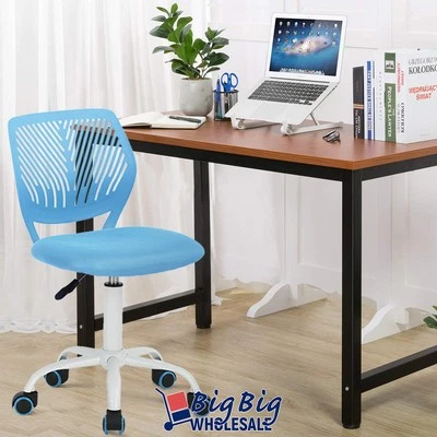 GENIQUA Blue Ergonomic MidBack Mesh Computer Office Task Chair Adjustable Rolling Swivel