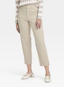Pantalones chinos para mujer A New Day talla 16 tostados tiro alto tobillo cónico calce relajado - Imagen 1 de 9