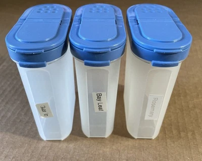 3 Tupperware #1846 Modular Mates Spice Shaker Containers Large Blue - Image 1 of 4