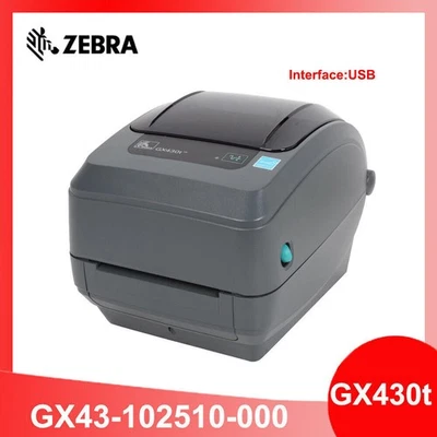 Zebra GX430t 300dpi Thermal Label Printer USB Port GX43-102510-000 - Image 1 of 4