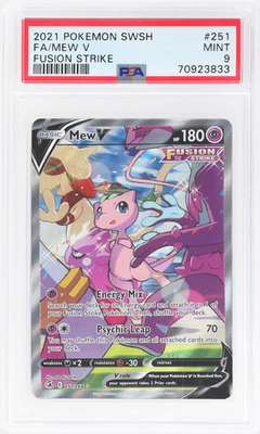 2021 Pokemon Sword and Shield Fusion Strike Mew V #251 PSA 9 - Image 1 of 2