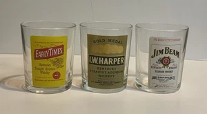 Set of 3 Vintage Kentucky Straight Bourbon Whiskey Rocks Glass Barware France - Picture 1 of 8
