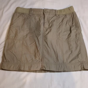 Gloria Vanderbilt pantaloncino kaki taglia 10P beige gonna corta tasche - Foto 1 di 11