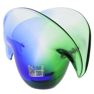 GlassOfVenice Murano Glass Clam Seashell Bowl - Green and Blue - Image 1 of 4