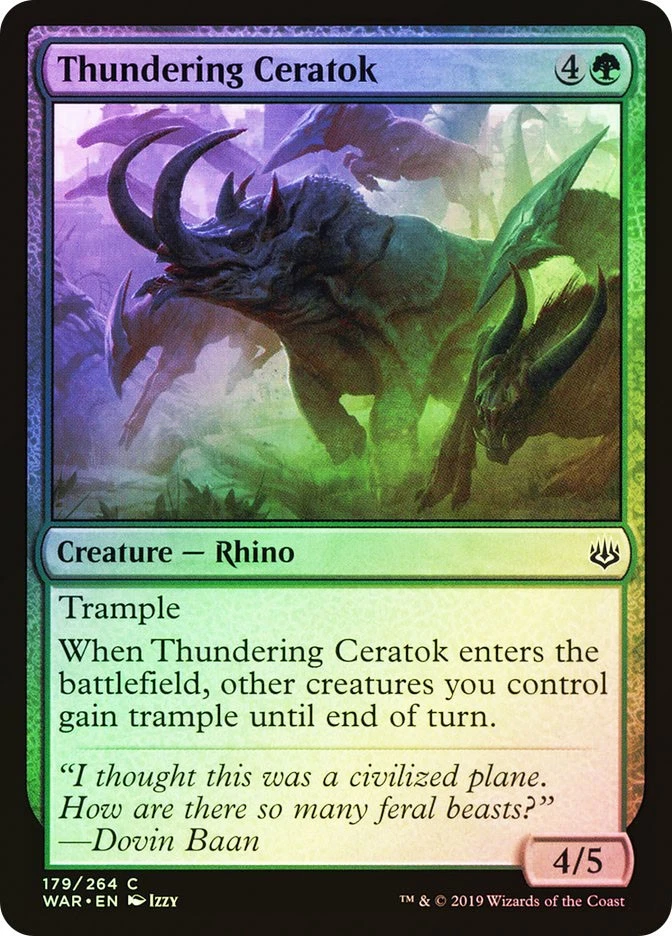 MTG FOIL Thundering Ceratok  - War of the Spark #179 - Image 1 of 1