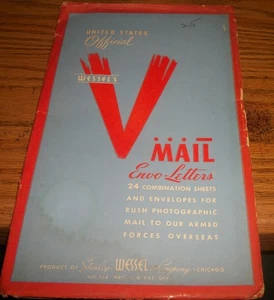Original WWII Wessel’s V Mail Envo Letters United States Official WW2 Vmai - Picture 1 of 3