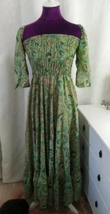 Damen Sommer Boho Hippie Ibiza Seide Maxikleid 36 - 42 - Bild 1 von 5