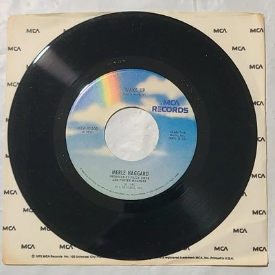 Merle Haggard ~ Wake Up/ The Way I Am ~ MCA Promo 45 RPM Record - Image 1 of 4