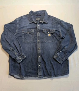Camicia Carhartt Montana relaxed fit denim peso medio manica lunga scatto davanti 2XL - Foto 1 di 18