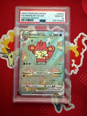 2023 Pokémon TCG Simisear VSTAR Galarian Gallery GG37/GG70 Crown Zenith PSA 10 - Image 1 of 2