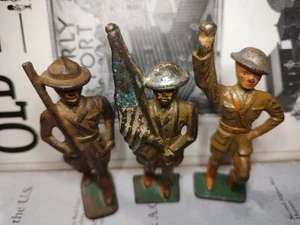 3 Cast Iron Toy Soldiers Lot - Picture 1 of 2