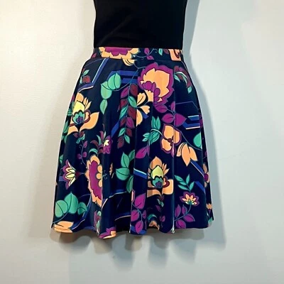 Modcloth Bright floral print circle skirt size medium Moon Collection gorgeous - Image 1 of 4