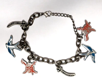 Pulsera Disney Piratas del Caribe Tono Plata Esmalte 8" - 9.5" Foto 1 de 4