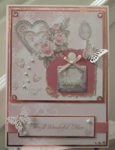 HANDGEMACHTE MODE AUKTION SALE MUTTERTAGSKARTE MIT PURFUME UND ROSE DESIGN - Bild 1 von 1