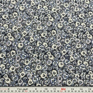 VTG Faye Burgos Marcus Brothers Metallic Pansy Cotton Fabric Remnant 9" x 43" - Picture 1 of 2