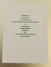 2023 Topps Museum Collection James Outman Signature Swatch Dual Relic Autograph