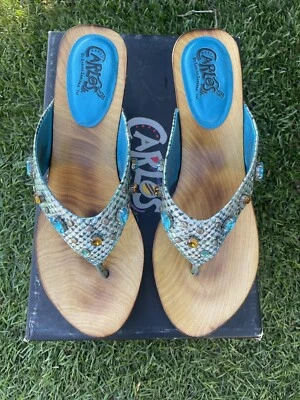 Carlos Santana diseño piedra, suela madera zapatos 8 Foto 1 de 4