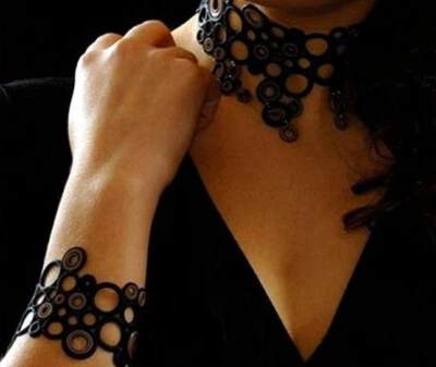 Collana tatuaggio pelle ipoallergenica spiaggia gioielli regolabile Batucada donna regalo - Immagine 1 di 2