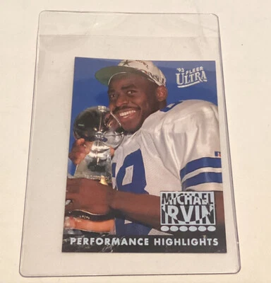 Tarjeta Fleer Ultra 1993 Michael Irvin Performance Highlights Michael Irvin #1 Foto 1 de 4