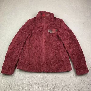 Pendleton Jacket Womens Small Sherpa Fleece Full Zip Teddy Deep Pile Fuzzy Red - Picture 1 of 13