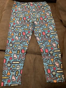 Spotted Zebra Girls Teal Blue Color Leggings XXL (11-12) School Supplies New - Picture 1 of 7