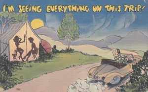 Risque 1947 Postkarte American Road Trip - Bild 1 von 2