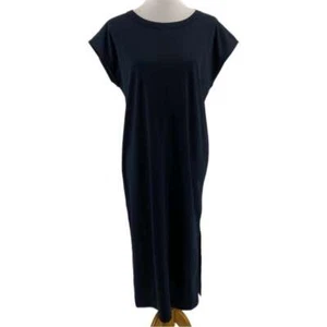 Everlane Black The Luxe Cotton Side-Slit Tee Maxi Dress - Picture 1 of 9