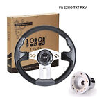 10L0L Golf Cart Steering Wheel and Adapter for EZGO TXT RXV Cart Carbon Fiber