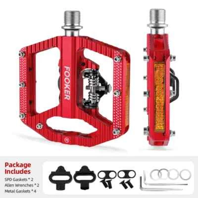 MTB Bicycle Self-locking Pedals 3 Bearings Wide Ultralight Anti-slip SPD Pedals - Image 1 of 4