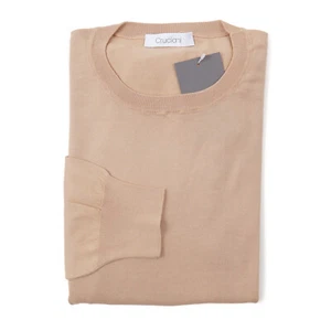 Cruciani Tan Knit Lightweight Extrafine Cotton Sweater L (Eu 52) NWT - Picture 1 of 2