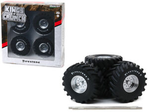 48-Inch Monster Truck Firestone Wheels & Tires 6 piece Set Kings of Crunch 1/18