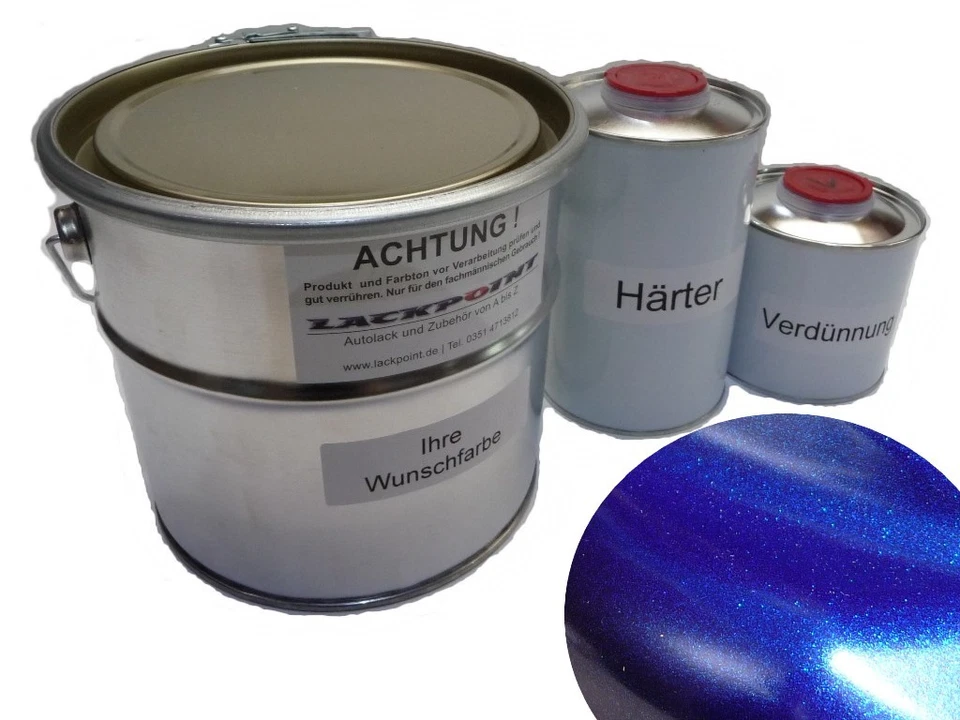1,75 Litri Set 2K Vernice Auto Notte Blu 2 Metallizzato Nessun Acrilico Lucido - Bild 1 von 1