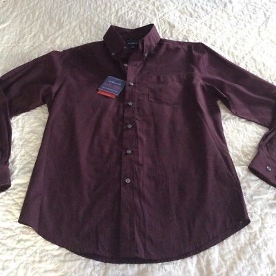 NWT Croft & Barrow Mens Shirt Size Small Button Up Long Sleeve Burgundy Kohls$40 - Image 1 of 4