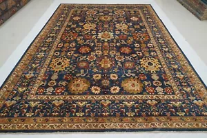 9 x 12 ft Navy Blue Bidjar Afghan Hand Knotted Wool Traditional Oriental Rug - Picture 1 of 18