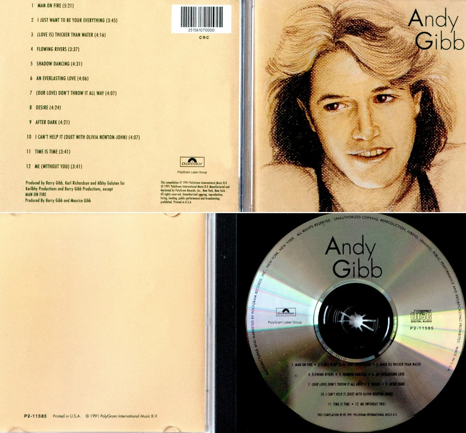 GIBB ANDY *VG* "GREATEST HITS" 1991 US POLYGRAM SELF-TITLED CD Foto 1 de 1