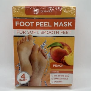 DERMORA Foot Peel Mask For Baby Soft Feet Peach 4 Pack Exp 07/24