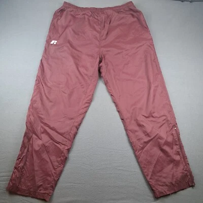 Pantalones deportivos Russell vintage para hombre talla XL cortavientos línea de malla púrpura swishy Foto 1 de 4